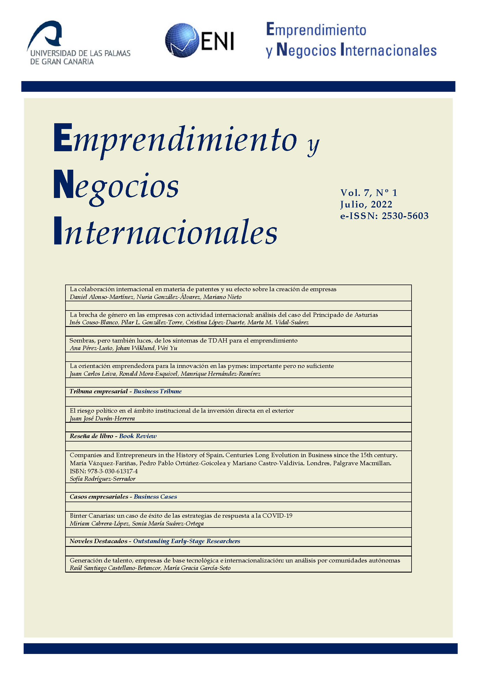 					Ver Vol. 7 Núm. 1 (2022): Emprendimiento y Negocios Internacionales
				